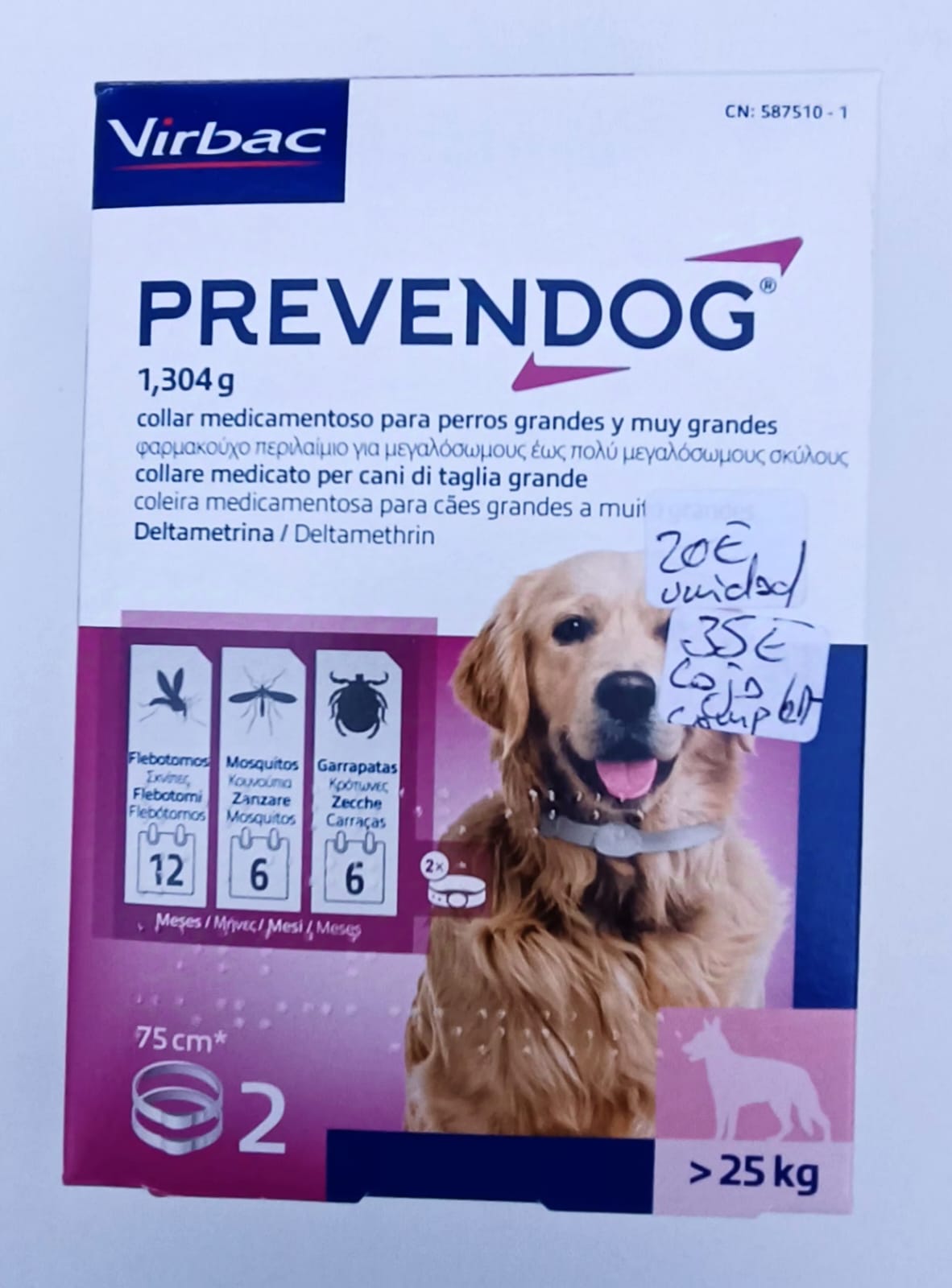 COLLAR ANTIPARASITARIO PREVENDOG >25kg